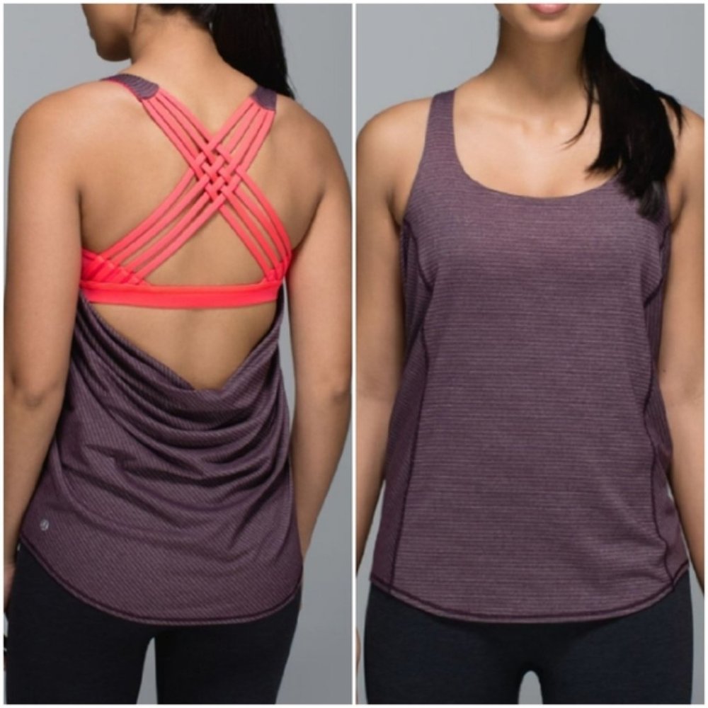 Lululemon free to be wild tank black cherry top 4